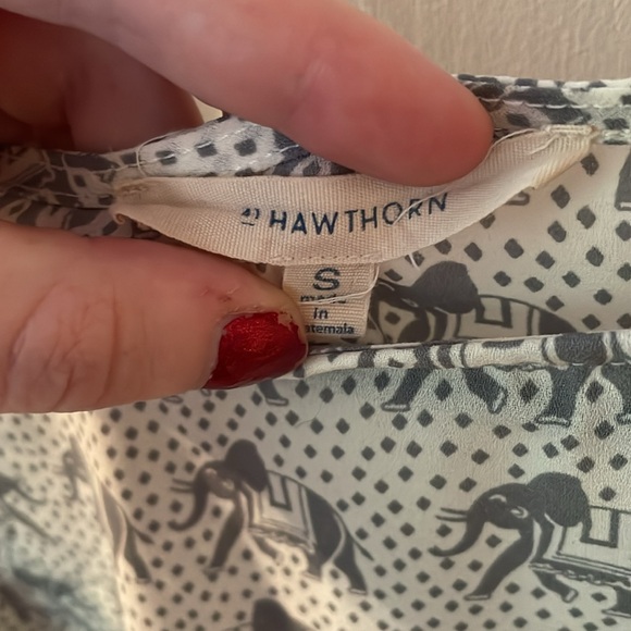 41 Hawthorn elephant print 3/4 sleeve sheer blouse - Picture 4 of 6